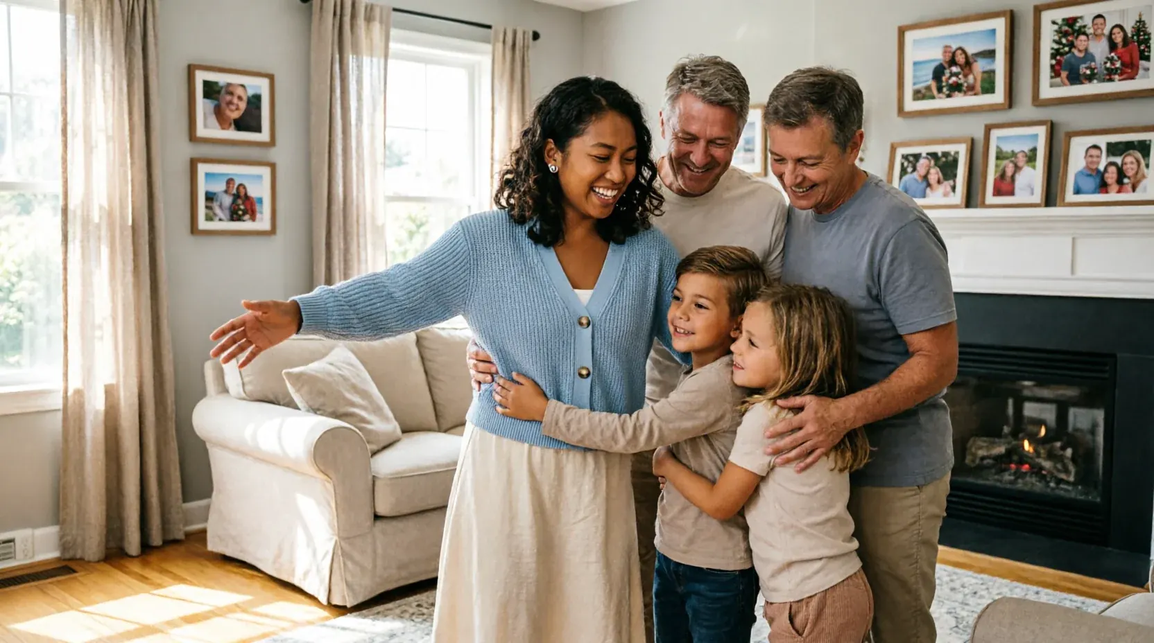 Au pair and host family planning together